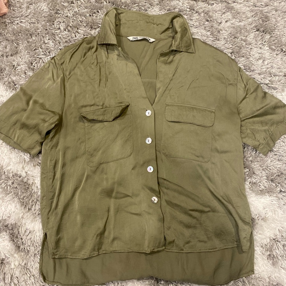 Shinny Green Blouse